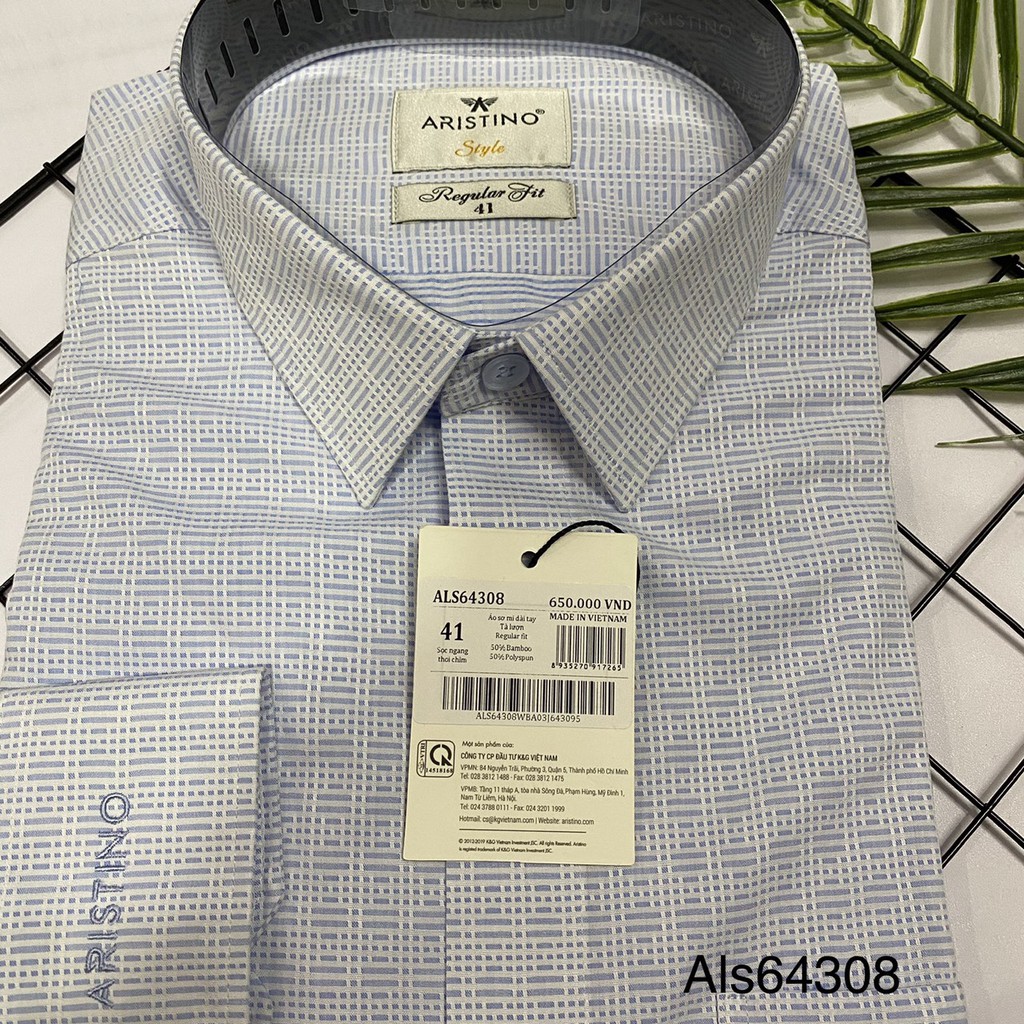 Áo Sơ Mi Dài Tay Aristino ALS64308 Regular có 38/39/40/41/42