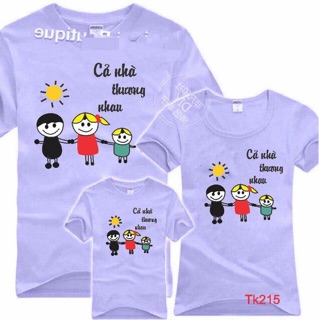 Áo gia đình cotton cổ tròn