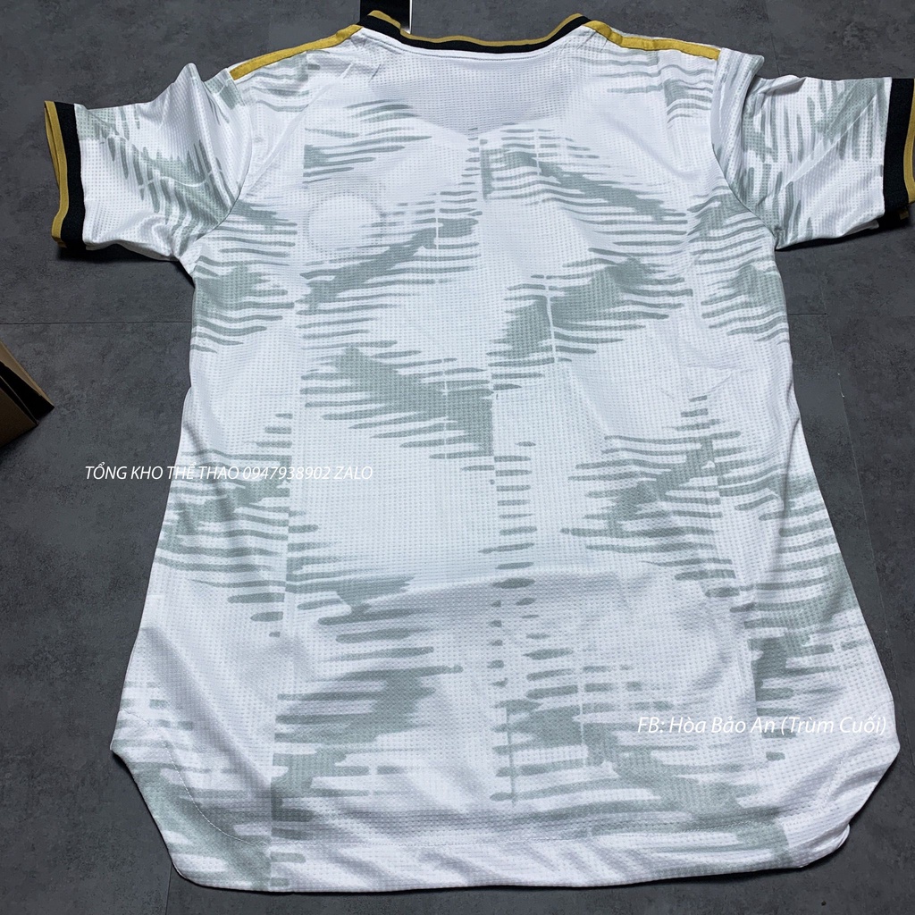 Set Bộ Thể Thao Nam Quần Áo Đá Banh Đội Tuyển Đức 2023 Áo Trắng Quần Đen vải gai thái