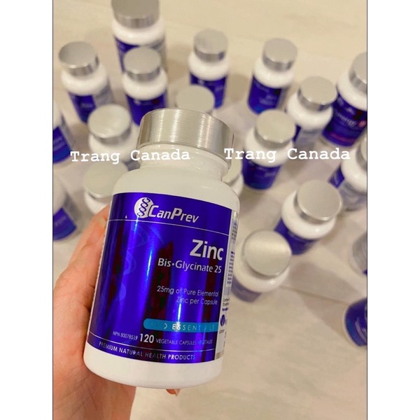 Viên bổ sung kẽm Zinc CanPrev’s Zinc Bis-Glycinate 25mg & 50mg hàng Canada