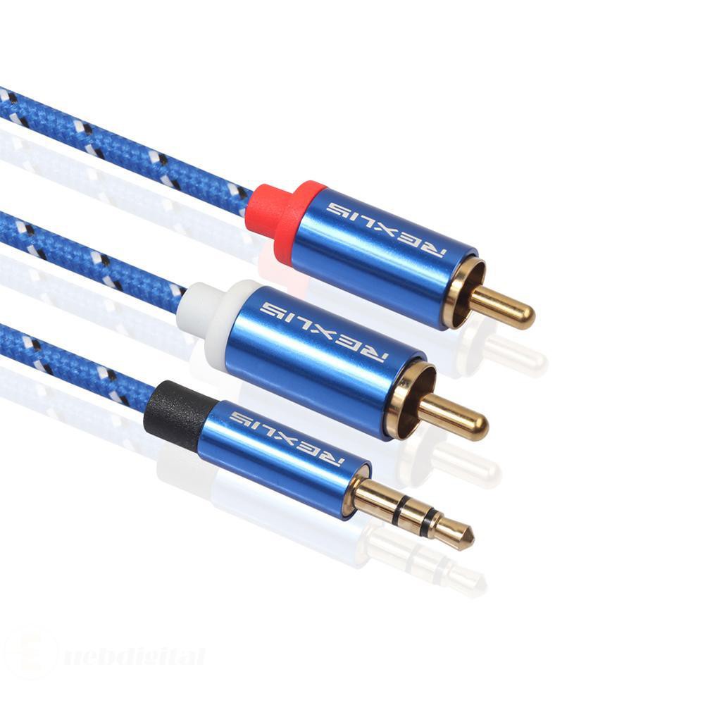 Dây Cáp Khuếch Đại Âm Thanh Đầu Cắm 3.5mm Sang 2 Rca Chuyên Dụng