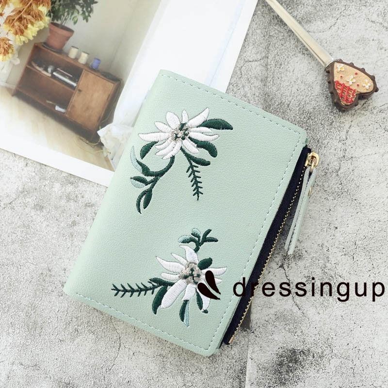 Ví da Pu ngắn in hoa thanh lịch cho nữ