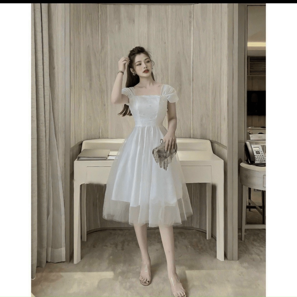 ( HCM ) Đầm xoè công chúa 2 lớp lót siêu xinh , tiểu thư hàn quốc , cực đẹp thời trang hot KME STORE