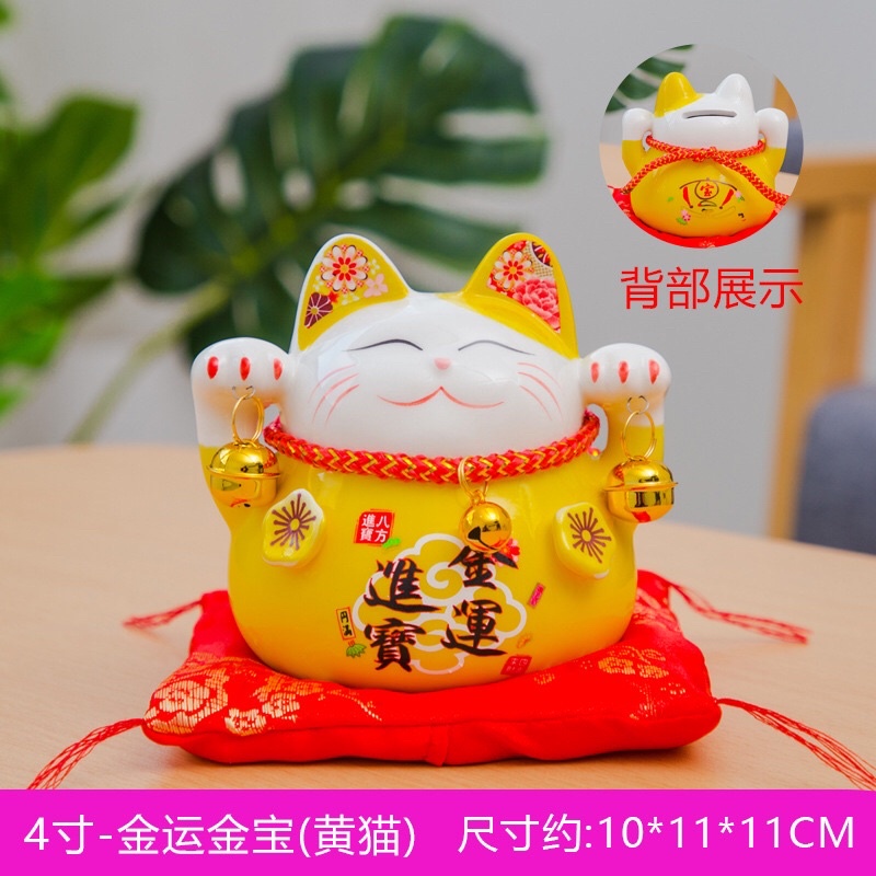 Mèo thần tài may mắn neko maneki hũ tiết kiệm 11cm 4.5inches