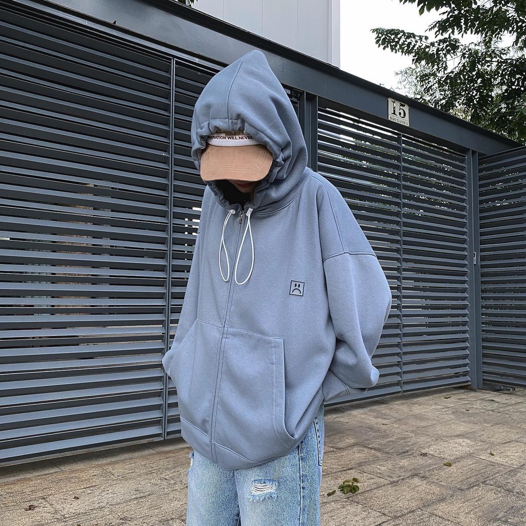 ÁO HOODIE FULLZIP &quot;STORY&quot; MOOSE SEAWEED RASIN SOLID GRAY ASTER