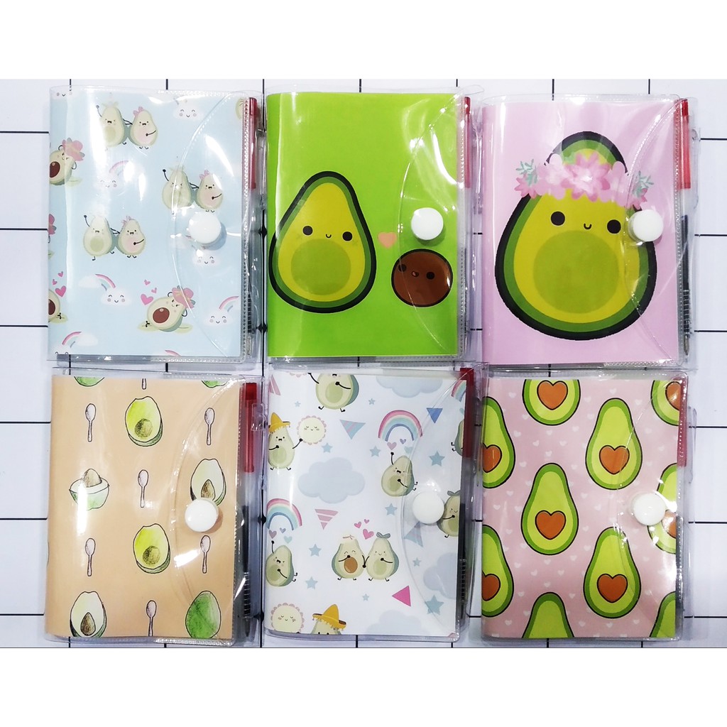 sổ kèm bút quả bơ avocado SB26 sổ kèm bút hoạt hình cute dễ thương 8*10cm