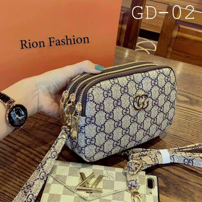 Túi 3 Ngăn Kéo Khóa Hot Nhất Túi Nhiều Ngăn Khóa Để Thoải Mái Đồ Da Mềm,Túi Cầm Tay Đeo Vai Đeo Chéo