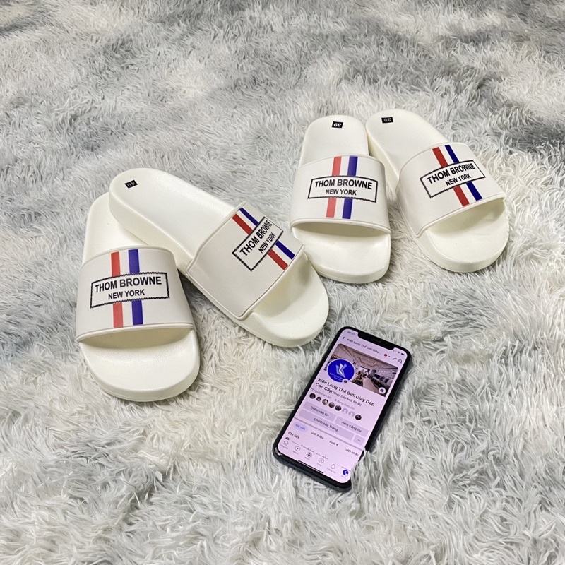 Dép Thom Browne đế cao su non cao cấp , dép quai ngang unisex nam nữ hót nhất 2022