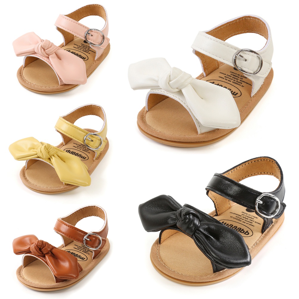 Giày sandal đính nơ chống trượt thời trang dành cho bé tập đi