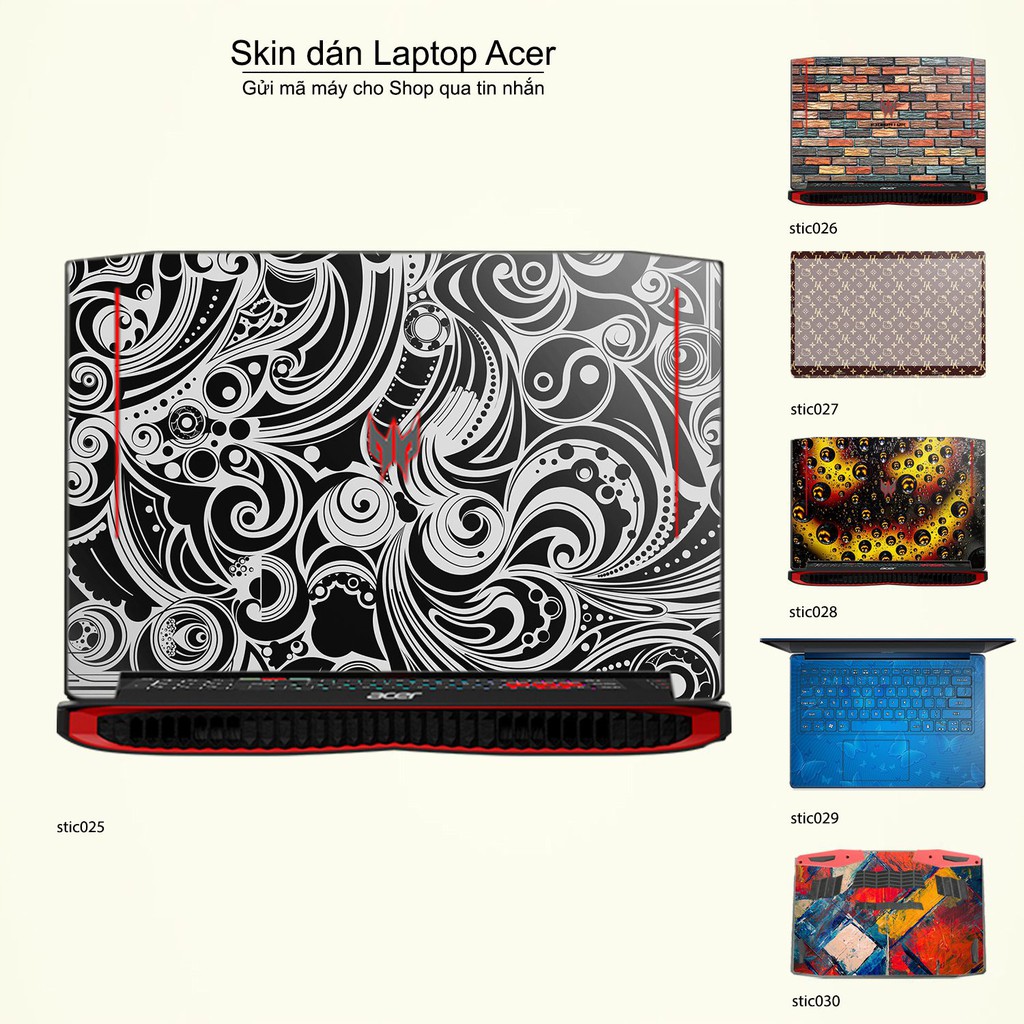 Skin dán Laptop Acer in hình Hoa văn sticker _nhiều mẫu 5 (inbox mã máy cho Shop)