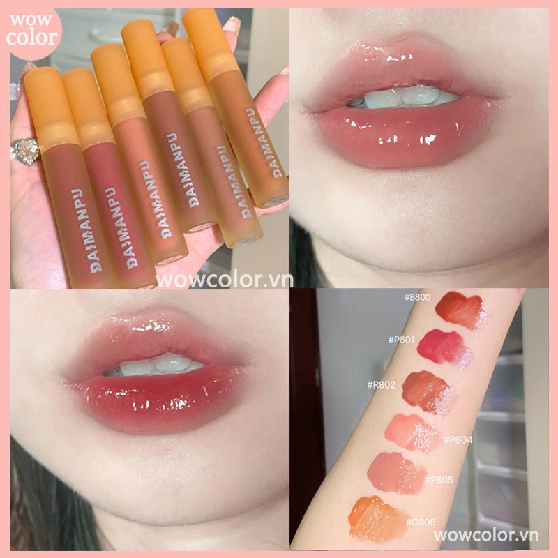 Son Bóng DAIMANPU Màu Nude Nhạt Mềm Mượt Dưỡng Môi Chống Thấm Nước Hàng Nội Địa Trung /Dưỡng Ẩm Tiện Dụng Chất Lượng Cao