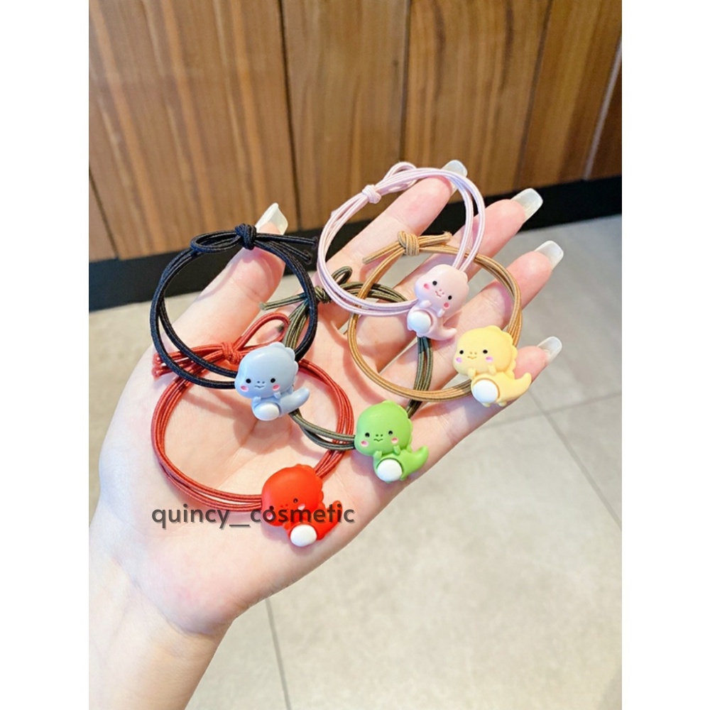 Dây Cột Tóc Co Dãn Hình Khủng Long Đáng Yêu, Dễ Thương Nhiều Màu - QUINCY COSMETIC