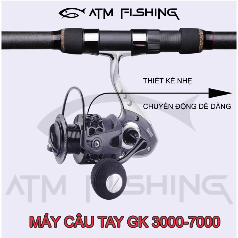 Máy Câu Cá Đứng GK Tay Cầm Kim Loại Đảo Chiều Cao Cấp