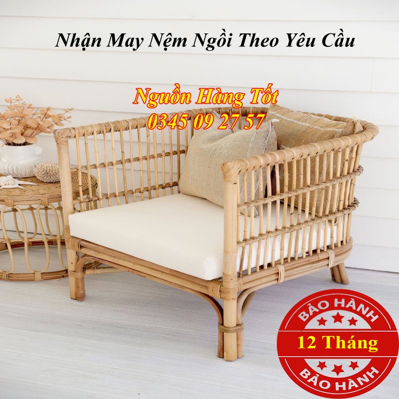 Nệm Ngồi Ghế Sofa Mây TIDUS - Nhận May Nệm Ghế Gỗ Theo Yêu Cầu.