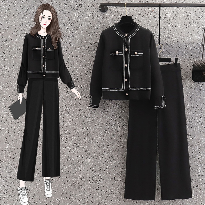 🌸Hàng Order🌸Váy Đầm Bigsize Sét Áo Khoác Len Dệt Kim Kết Hợp Ống Suông Thanh Lịch Sang Trọng🌸Hàng Quảng Châu