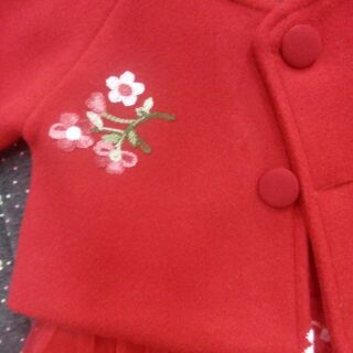 combo váy ren hoa đào cho bé diện tết