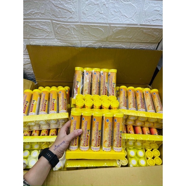Viên Sủi  dứa vitamin đẹp da giảm béo thơm ngon tuýp to 4g