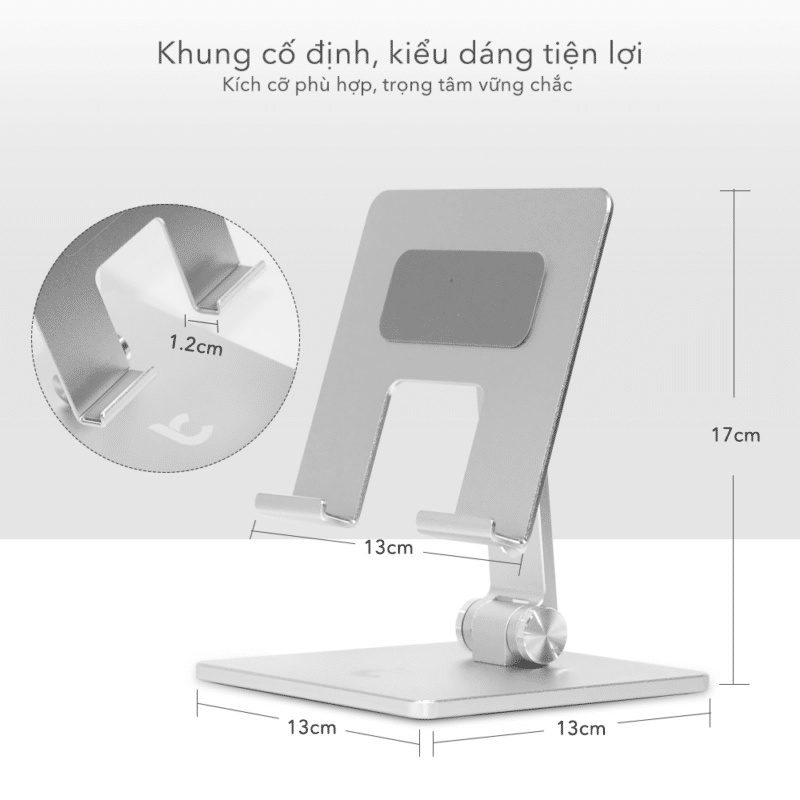 Stand/ Giá Đỡ iPad, Máy Tính Bảng, Tablet Nhôm Cao Cấp Có Thể Nâng Độ Cao, Chỉnh Góc Nghiêng, Gấp Gọn Lucas MT900