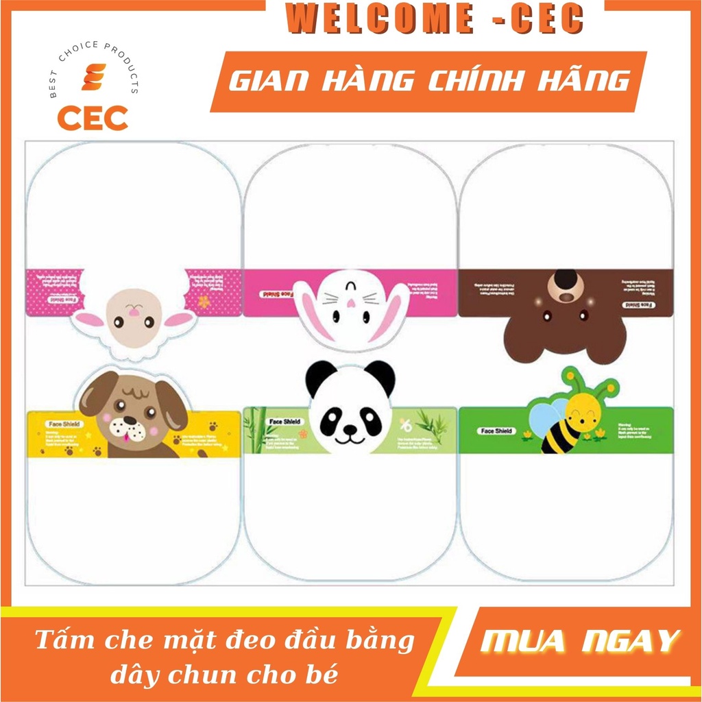 Tấm che mặt cho bé Baby Face Shield , Kính Bảo Hộ Chống Giọt Bắn Phòng Dịch Cỡ Trẻ Em Trai Gái TE10 [CEC Store]