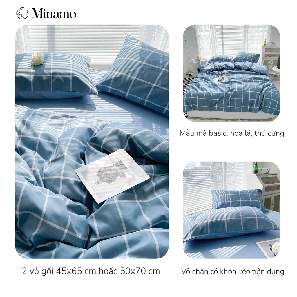 Bộ Ga Giường 4 Món Cotton Poly 3D, Nhiều Mẫu, Mềm Mại, Êm Ái, Chất Dày Dặn, Bo Chun Miễn Phí - Minamo B04.5