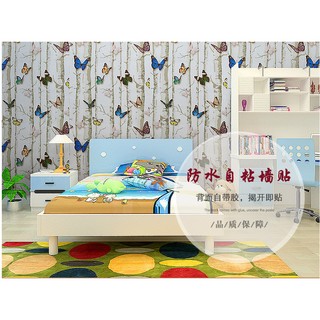 Decal 1m giấy dán tường khổ rộng 45cm - bướm sắc màu ell098