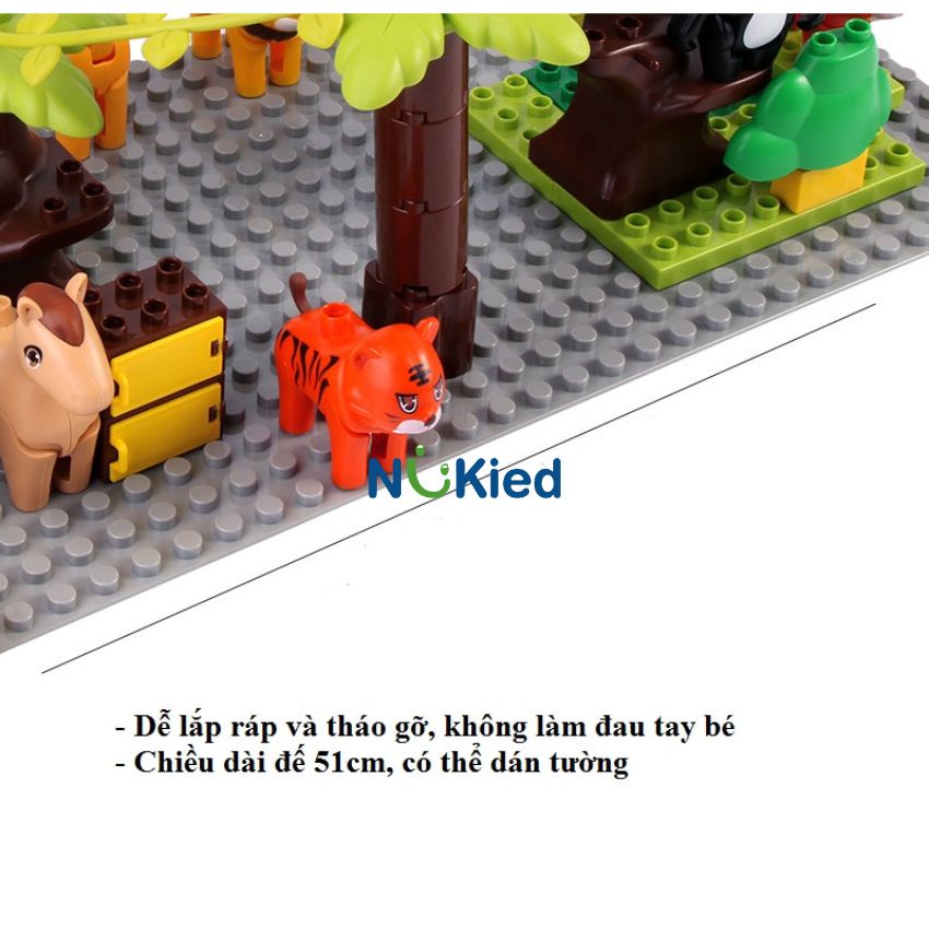 Tấm đế lê gô duplo, nền base size 51x25.5cm, tương thích hạt hớn cho bé từ 2 đến 6 tuổi_Nukied