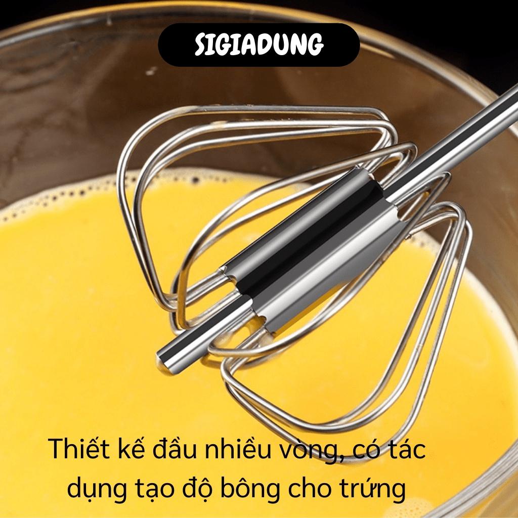 [SALE] Dụng Cụ Đánh Trứng - Cây Đánh Trứng, Khuấy Bột Inox Có Trục Xoay Bán Tự Động 8209