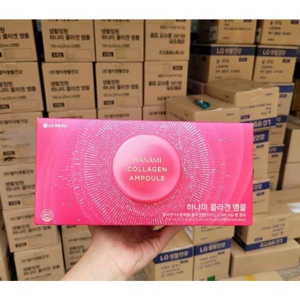 1 Hộp Nước Uống Đẹp Da Cao Cấp Hanami Collagen Ampoule 25ml x 28 lọ Của Tập Đoàn LG Ohui