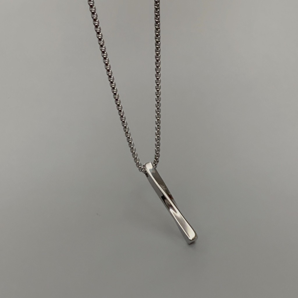 Dây Chuyền Nam Nữ Unisex Basic Veins Brick Kuu Studio Hình Khối Xoắn Màu Bạc Đẹp - Vòng Cổ Chất Ngầu Hàn Quốc Titan