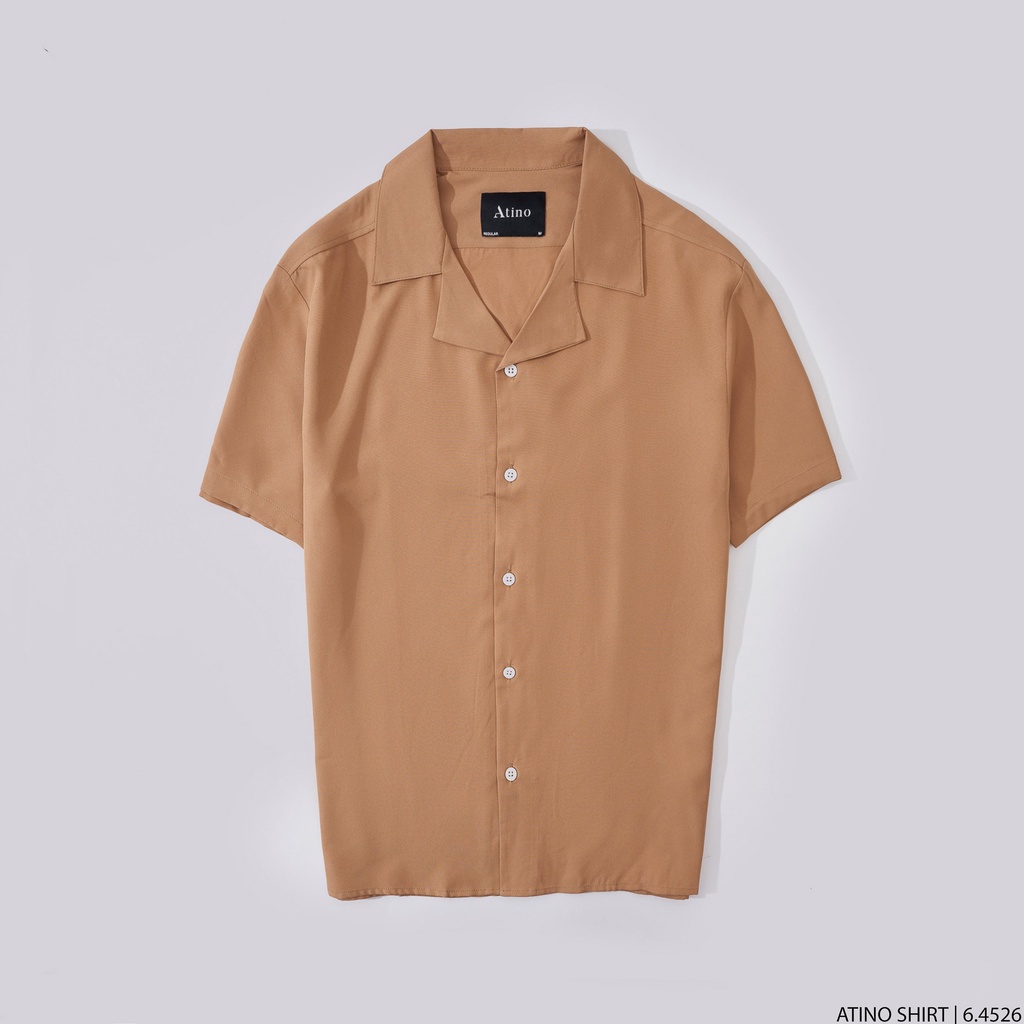 Áo sơ mi cộc tay Cuban Shirt nam Trơn ATINO vải lụa form regular SM4526 | BigBuy360 - bigbuy360.vn