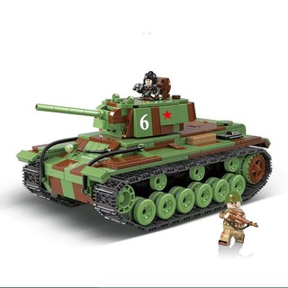 Đồ chơi lắp ráp Xe Tank Xe Tăng Chiến Đấu KV1 Heavy PANZER WW2 Quan Guan 100070
