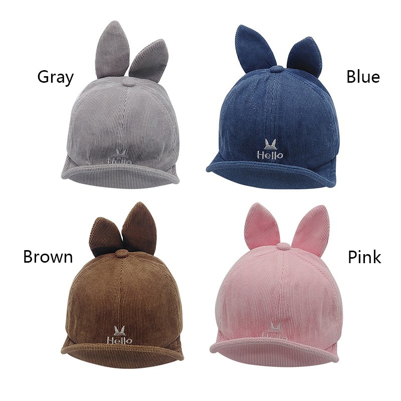 Mũ gắn tai thỏ mềm mại thời trang dễ thương dành cho bé từ 0 - 2 tuổi