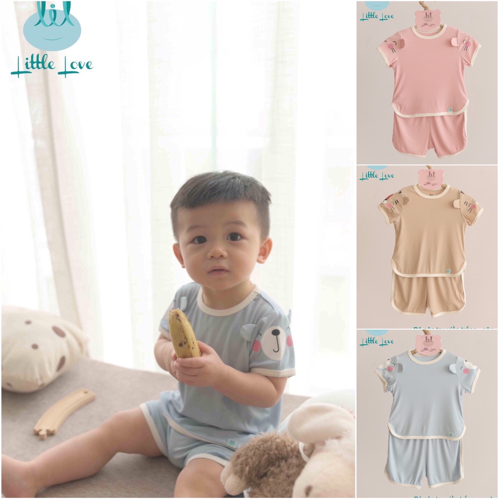 [CHÍNH HÃNG] Bộ cộc tay cài vai trẻ em họa tiết động vật đáng yêu LCT57 Little love