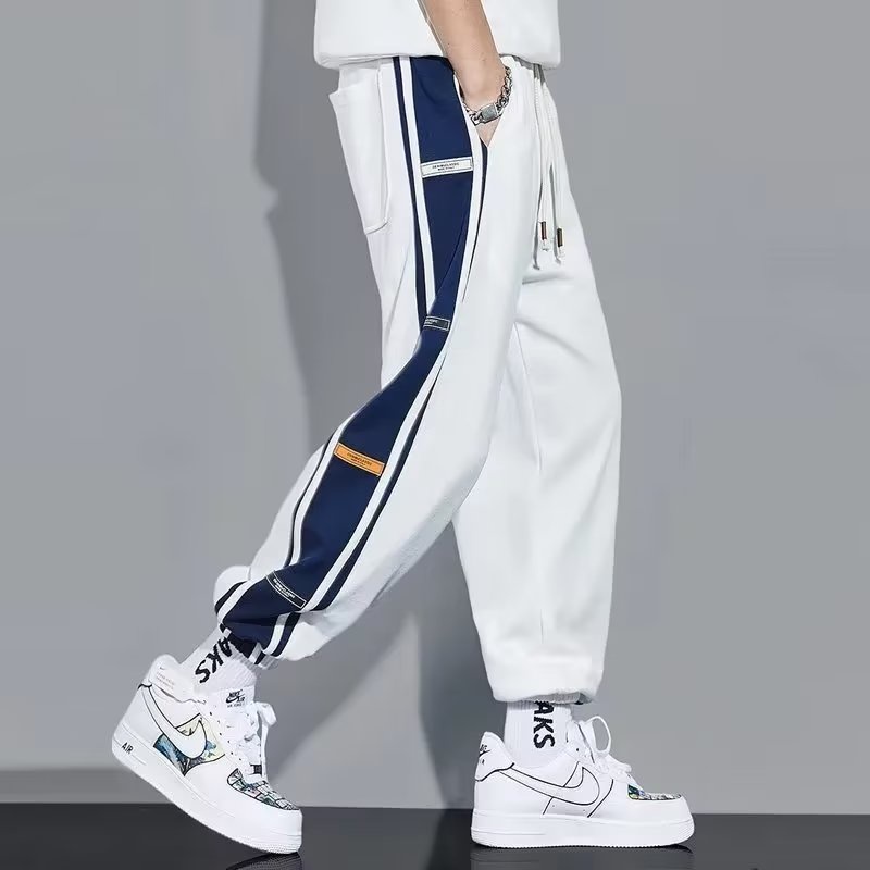 Quần Dài Thể Thao Vải Lụa Lạnh Mỏng Màu Sắc Tương Phản Thời Trang Mùa Hè Cho Nam Size S-5xl