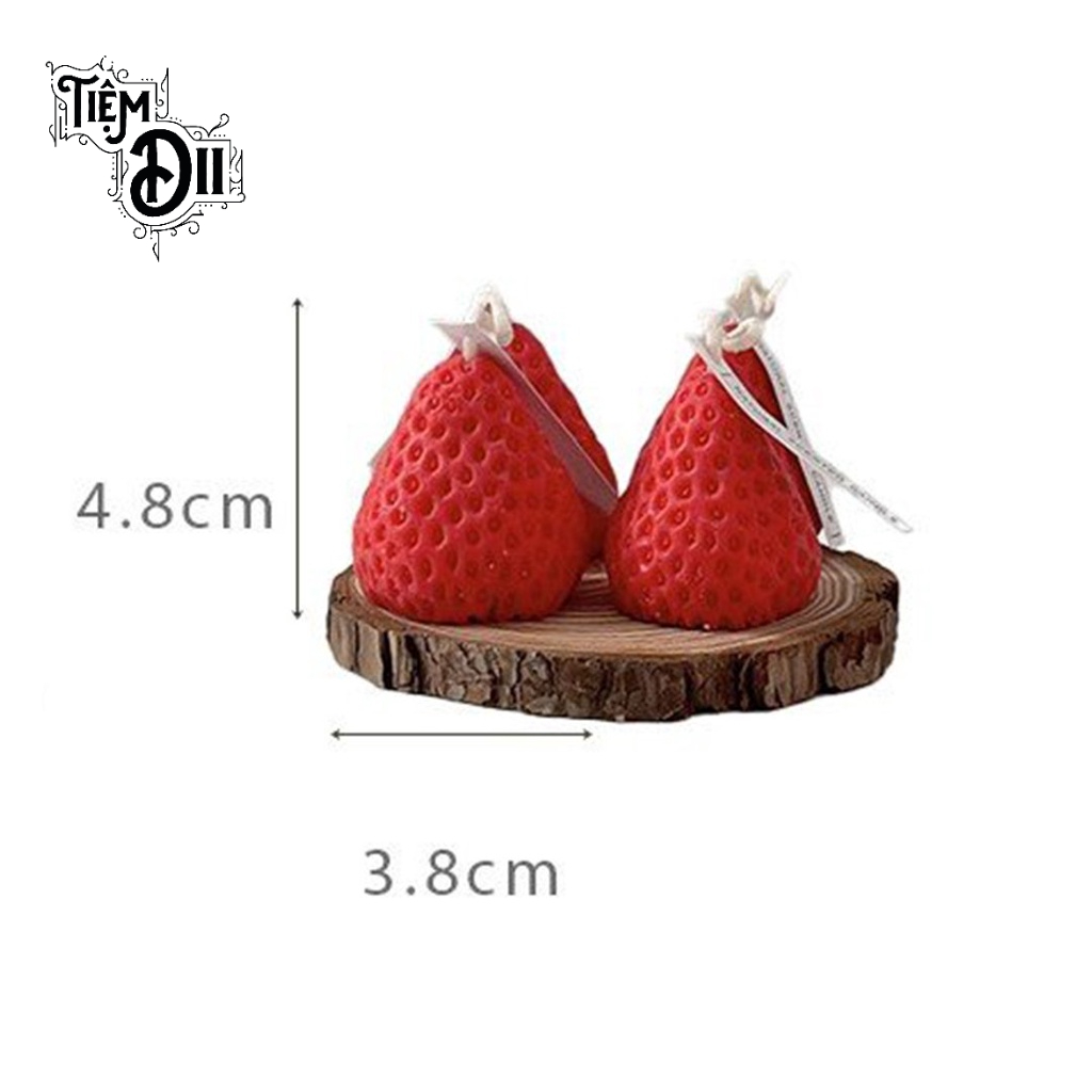 Nến Thơm Thư Giãn Không Khói Hình Dâu Tây Trang Trí Phòng Nến Dâu Tây Decor Thơm Khử Mùi Nến Quà Tặng Phụ Kiện Chụp Hình