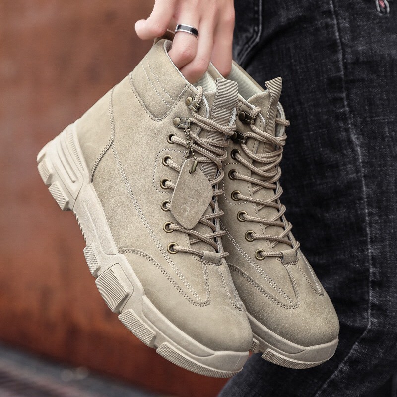 Giày cao cổ nam P.V.O thời trang phong cách bụi - Giày nam cao cổ chốt đinh cực đỉnh | BigBuy360 - bigbuy360.vn