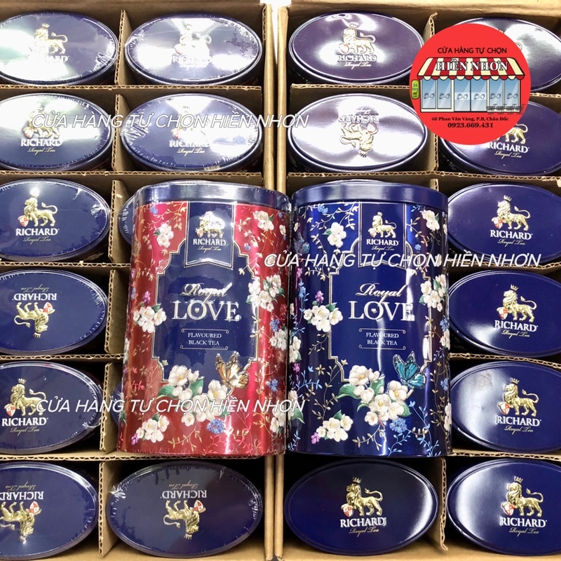 VỎ HỘP TRÀ RICHARD ROYAL - TRÀ SƯ TỬ MẪU ĐẸP  - HỘP SẮT