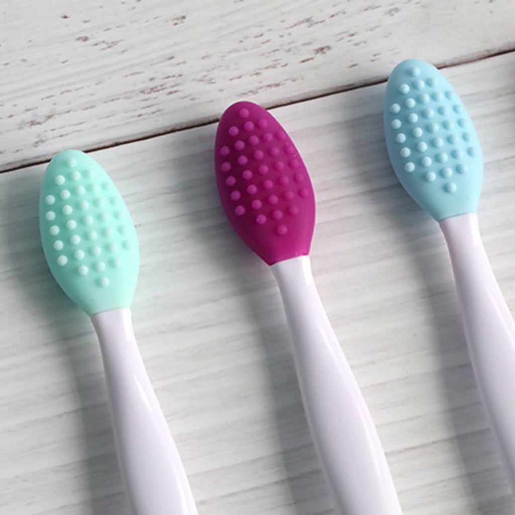 [Hàng mới về] Cọ vệ sinh môi/ mũi hai mặt bằng silicon mềm nhẹ tiện dụng