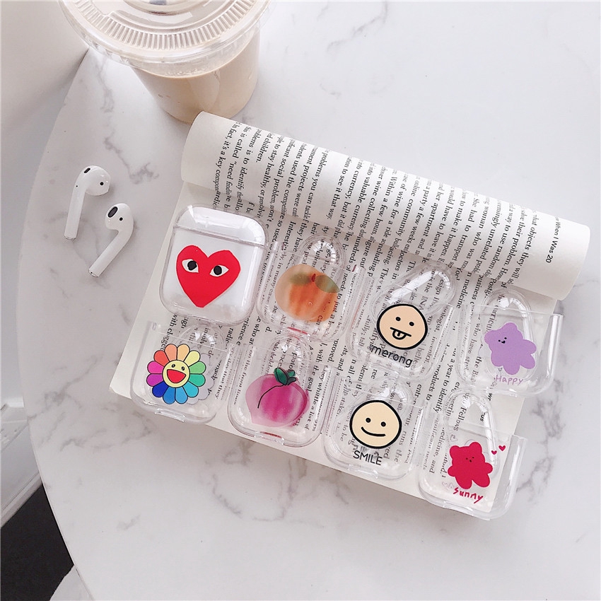 Vỏ Bảo Vệ Hộp Đựng Tai Nghe Airpods Trong Suốt In Hình Mặt Cười Dễ Thương | BigBuy360 - bigbuy360.vn