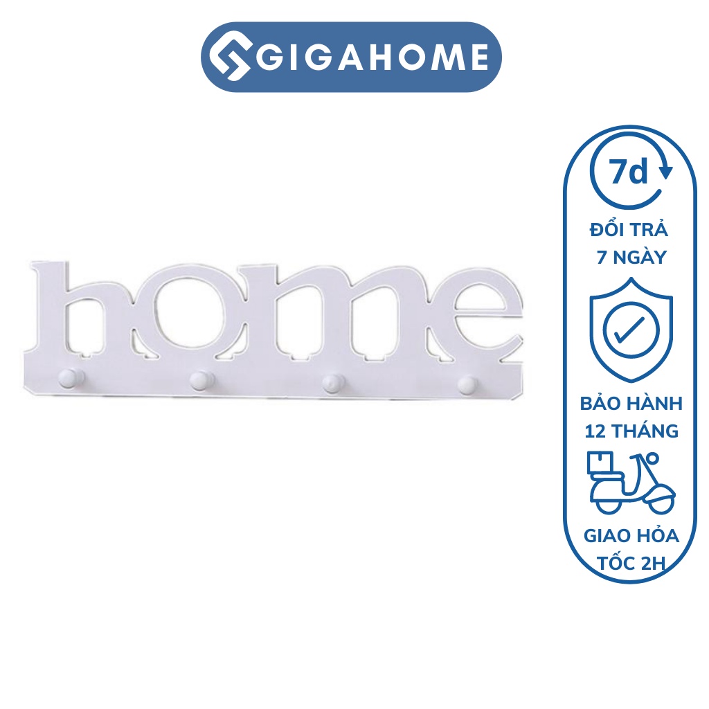 Móc Gỗ Treo Tường GIGAHOME Trang Trí Nhà Cửa Chữ Home 8786