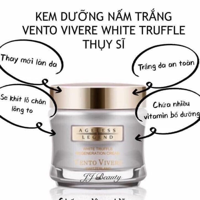 [Mã COSDAY -50K đơn 150K] KEM NGƯA VÀ TÁI TẠO DA NẤM TRẮNG VENTO VIVERE WHITE TRUFFLE THUỴ SĨ☆FreeShip☆