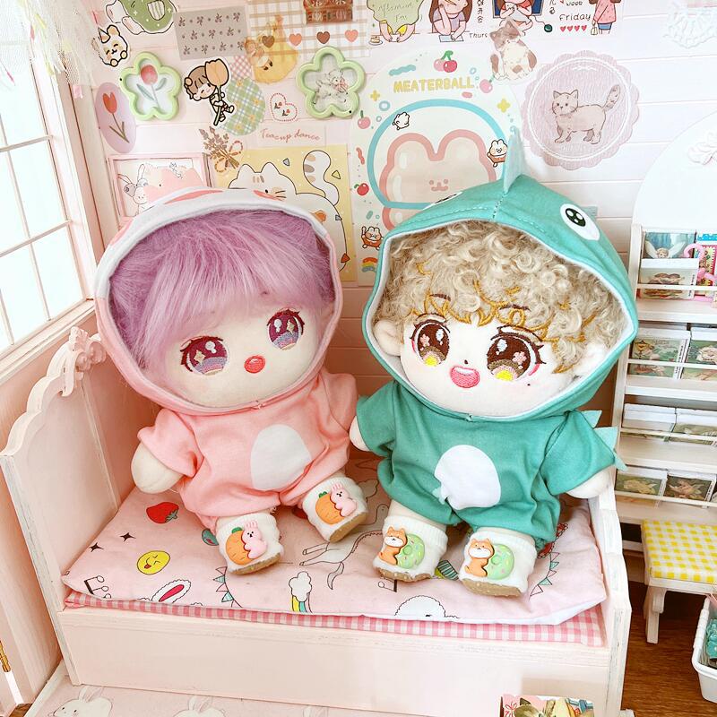 Bộ Áo Liền Quần Vải Cotton 20cm Thiết Kế Dễ Thương Cho Búp Bê