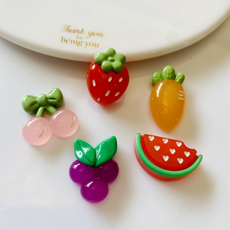 Set 10 Dây Buộc Tóc / Điện Thoại Hình Trái Cây Dễ Thương