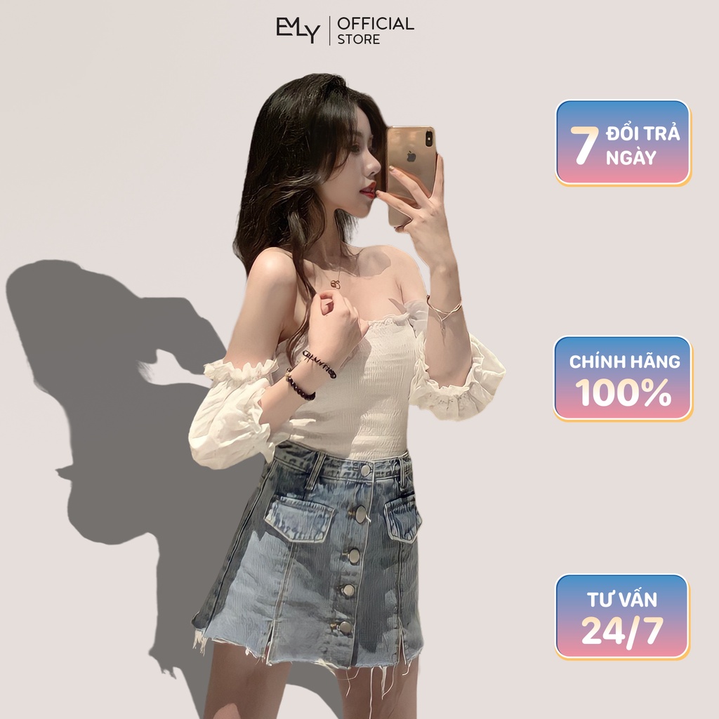 Chân váy jean nữ Emilyshop ulzzang