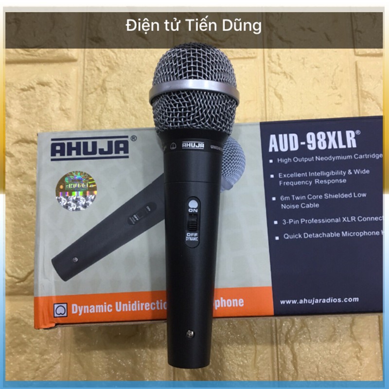 Mic karaoke AHUFA 98XLR loại có dây dùng cho gia đình hoặc phòng hát