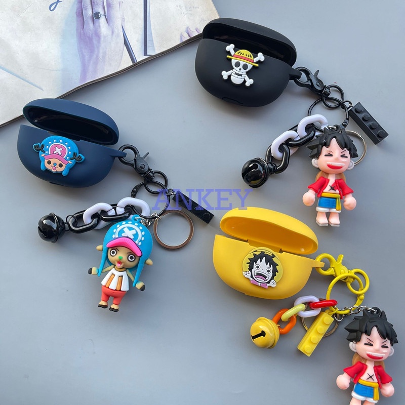 Realme Buds Air 3 Air Pro / Air 2 Neo / Buds Q2 Q2S Vỏ Bảo Vệ Hộp Sạc Tai Nghe Bằng Silicon Mềm Chống Sốc Hình Luffy Có Móc