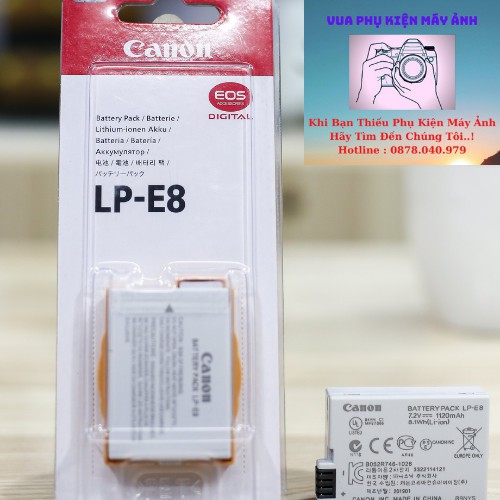 Pin Máy Ảnh Canon LP-E8 (LP E8 ) 1120mAh cho các loại máy Canon 550D, 600D, 650D, 700D