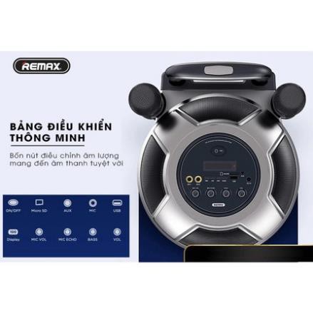 Loa Kéo Bluetooth Karaoke Remax RB-X6 công suất 50W tích hợp 2 micro không dây