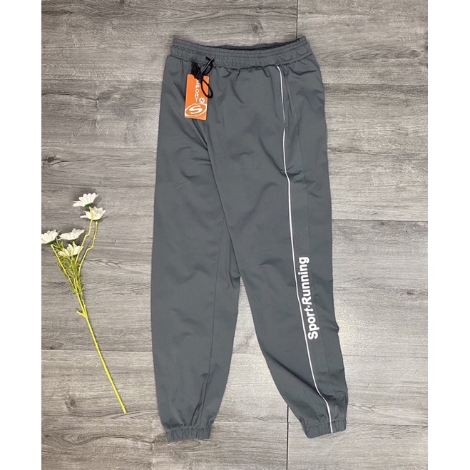 Quần jogger Sport-Running chữ in thể thao tập gym yoga nữ vải thun poly 4 chiều