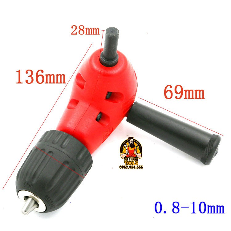 Bộ Chuyển Hướng Mũi Khoan Bắt Vít Góc Tay Vặn 0.8-10mm